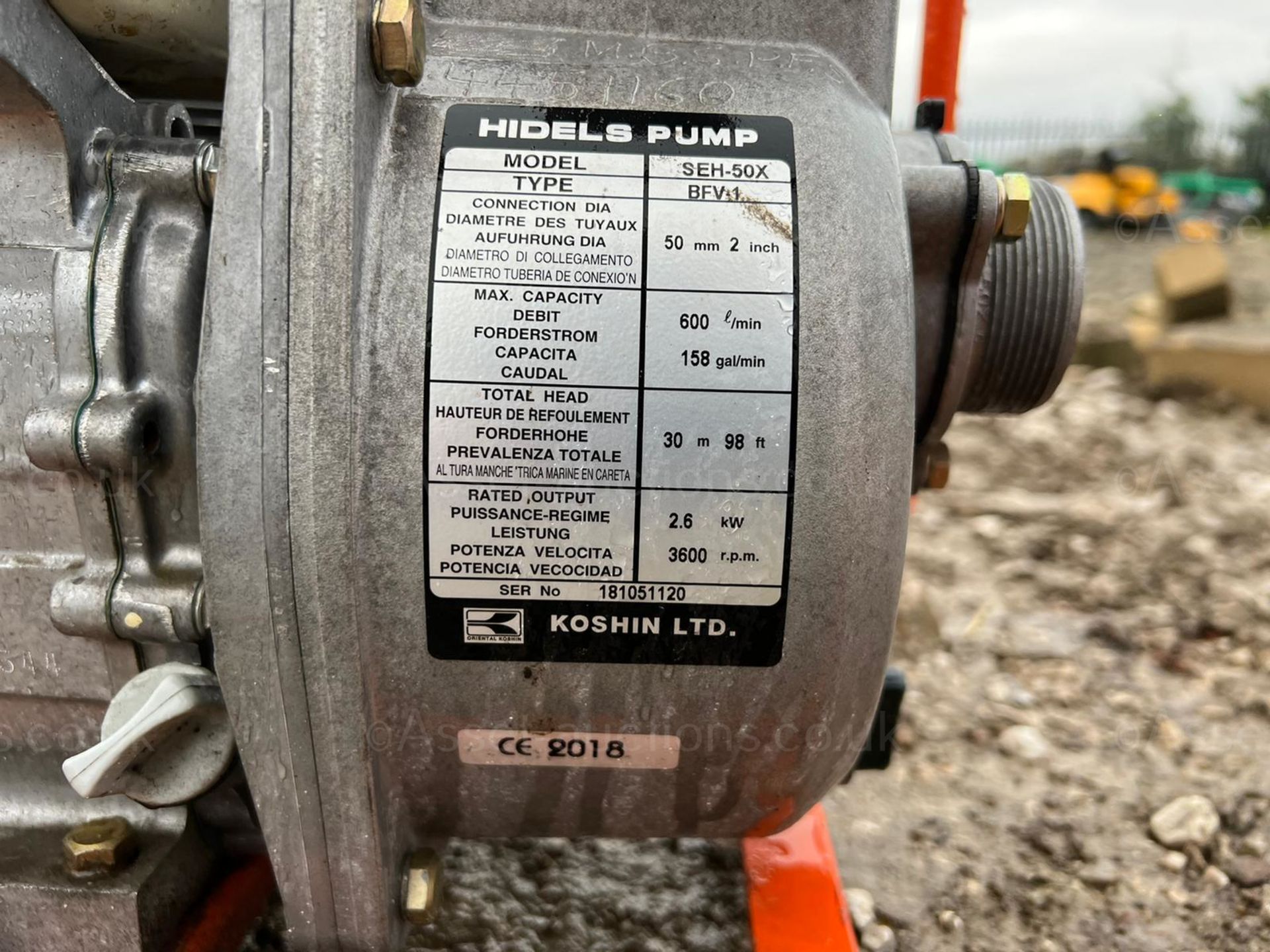 2018 HONDA 2" WATER PUMP, IN WORKING ORDER, HONDA GX120 ENGINE *PLUS VAT* - Image 7 of 7