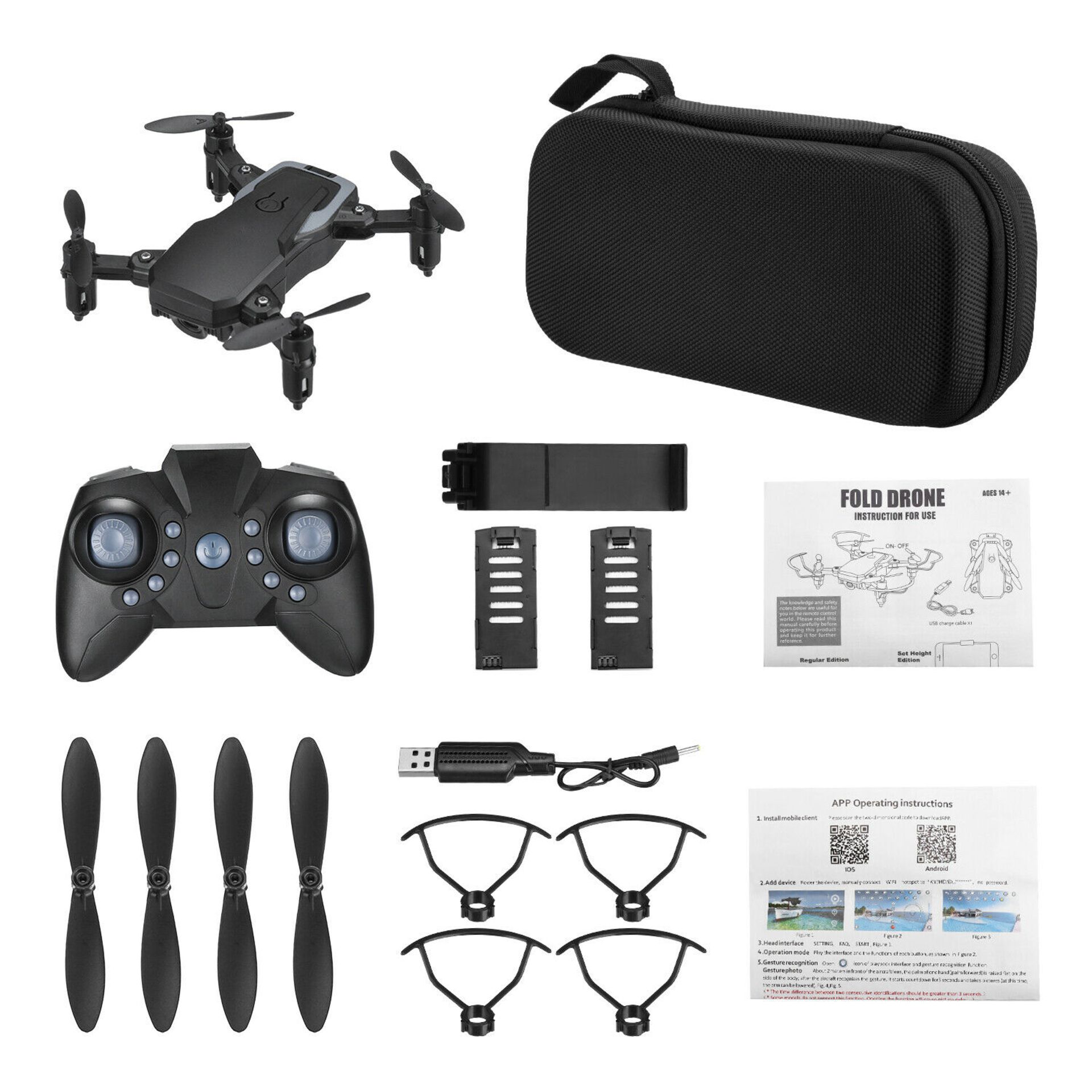 NEW & UNUSED DRONE X PRO WIFI FPV HD CAMERA FOLDABLE RC QUADCOPTER + CASE/ BAG *NO VAT* - Image 2 of 8