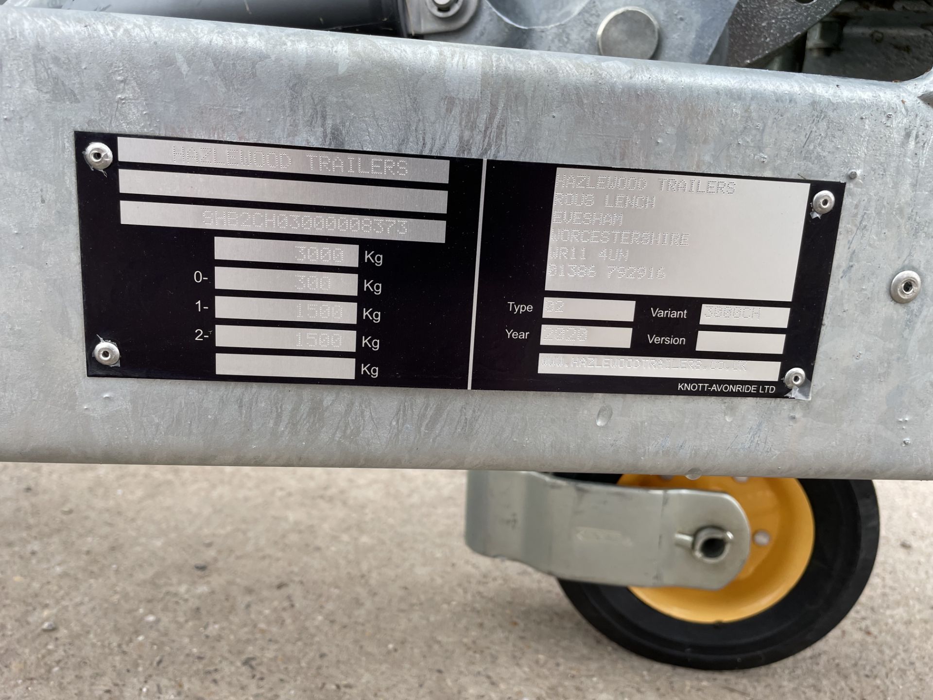 3000kg Trailer Chassis - Knott - 2.1m x 1.8m - Tipping, Plant, Generator *PLUS VAT* - Image 5 of 9