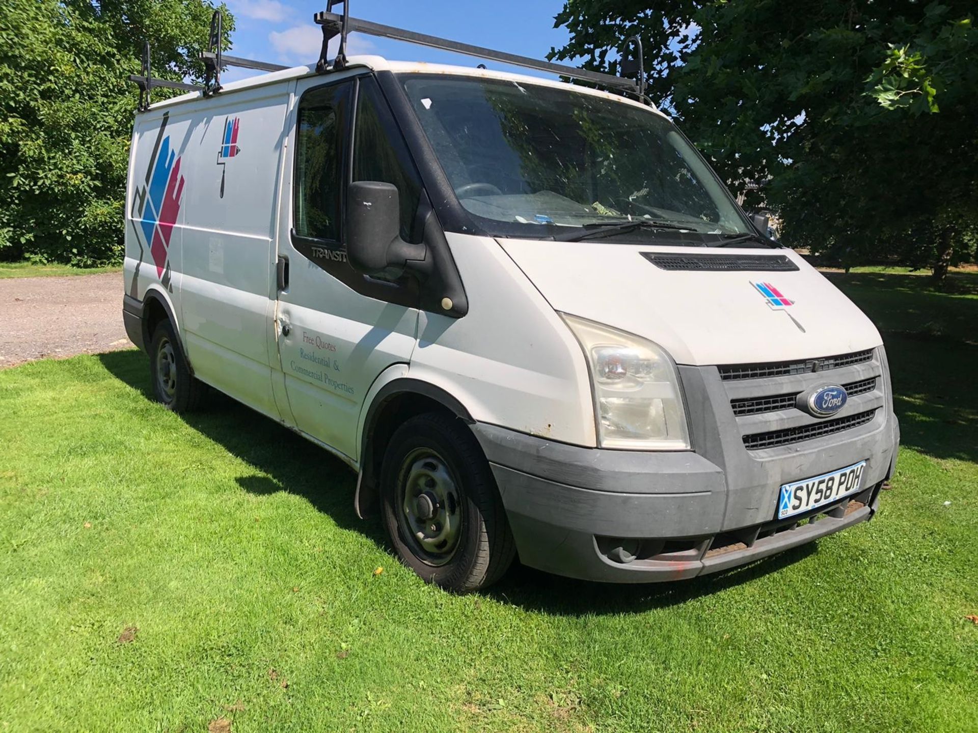 2008/58 FORD TRANSIT 85 T260S FWD WHITE PANEL VAN, 2.2 DIESEL, 205,300 MILES *NO VAT*