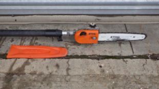 2016 STIHL HT131 POLE SAW WITH CHAINSAW HEAD, RUNS AND WORKS, DIRECT COUNCIL, BAR COVER INCLUDED