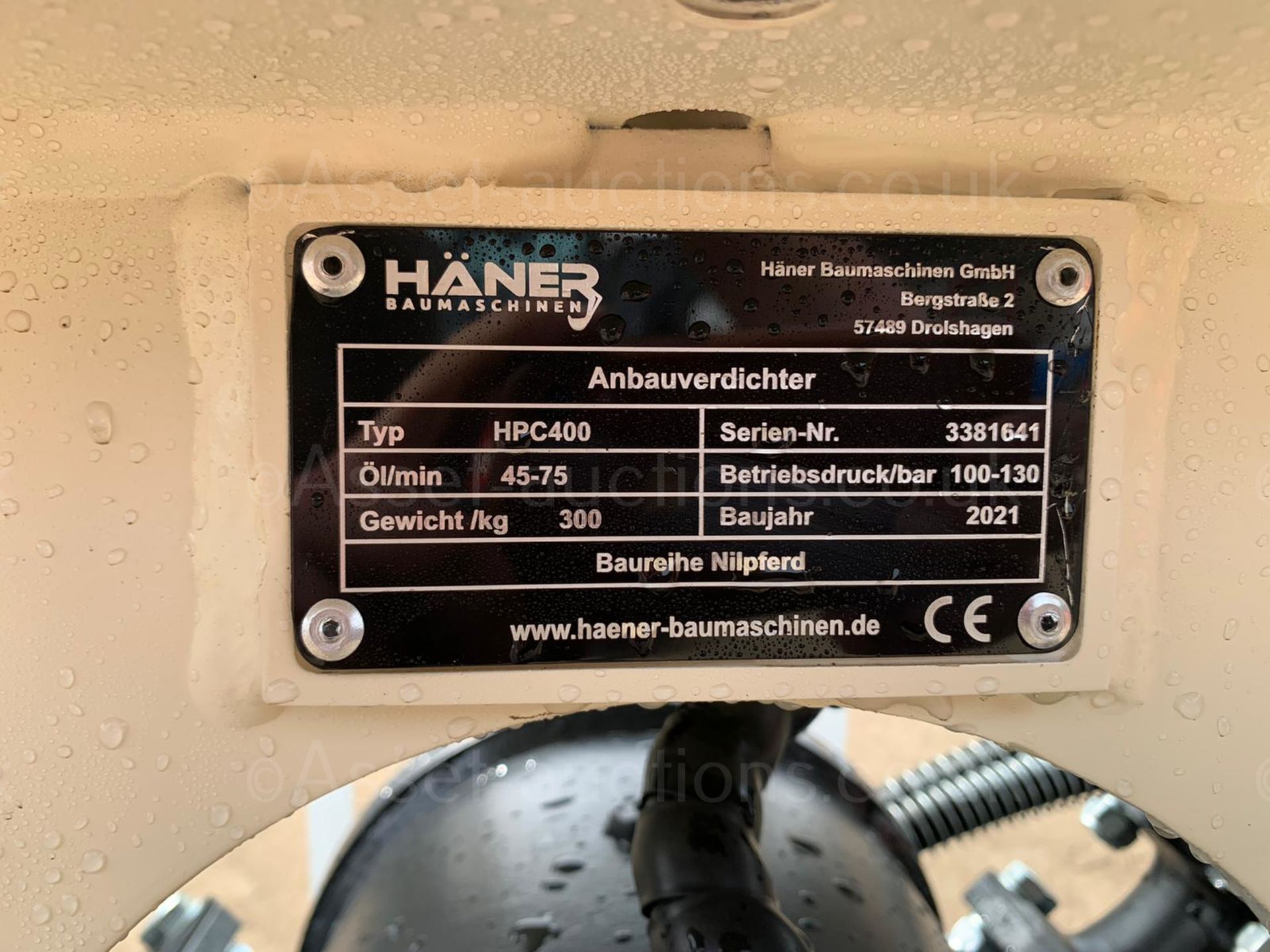 NEW AND UNUSED HANER HPC400 COMPACTION PLATE, PIPES ARE INCLUDED, WEIGHT 300kg *PLUS VAT* - Image 10 of 10