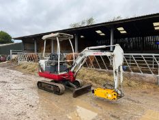 2010 TAKEUCHI TB016 1.6 TON MINI DIGGER WITH NEW AND UNUSED HMB ROCK BREAKER, 2102 HOURS *PLUS VAT*