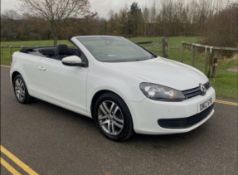 2012 VOLKSWAGEN GOLF S BLUEMOTION TECH TDI WHITE CONVERTIBLE, 150K MILES *NO VAT*