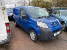 2013 PEUGEOT BIPPER S HDI BLUE PANEL VAN, NON RUNNER, NO BATTERY *PLUS VAT*