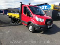 2015 FORD TRANSIT 350 RED DROPSIDE, 127K MILES, 14ft BODY WITH TAIL LIFT, 2.2 DIESEL *PLUS VAT*