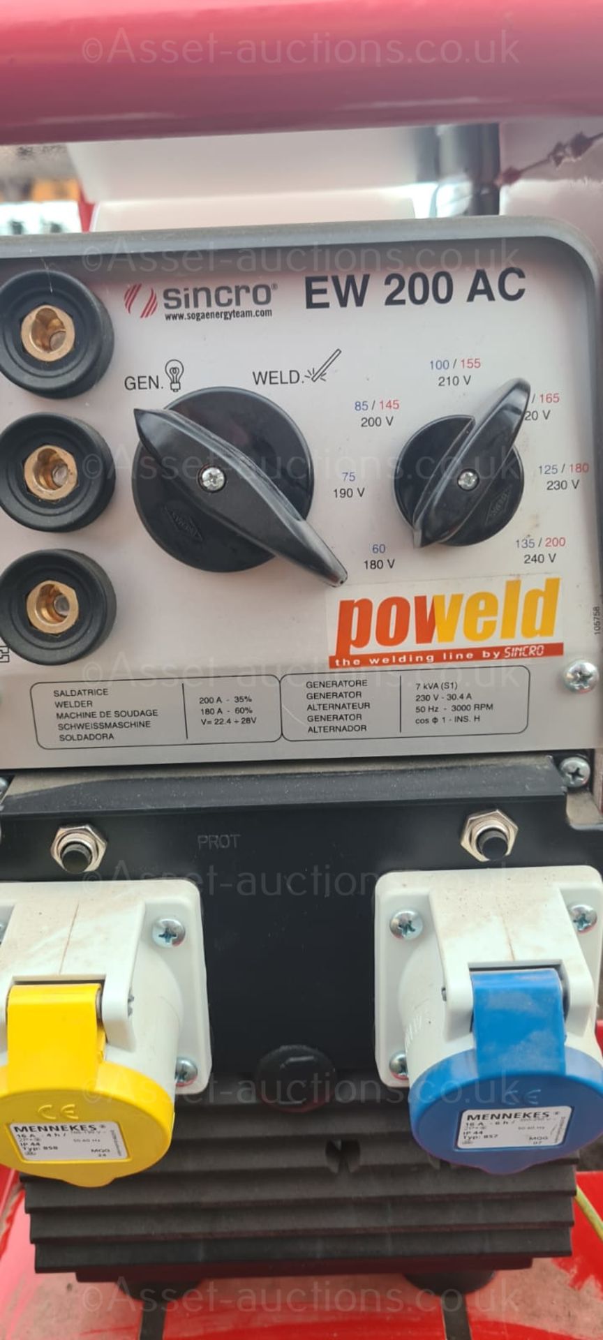 HONDA GX390 PETROL WELDER, 7KvA 200 AMP, 110v OR 240v, IN WORKING ORDER, YEAR 2018 *PLUS VAT* - Image 5 of 8