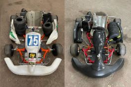 2 x 200cc GO KARTS, WHITE AND ORANGE, RED AND BLACK *PLUS VAT*