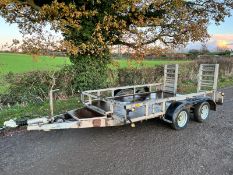 IFOR WILLIAMS 3.5 TON TWIN AXLE PLANT TRAILER, 10ft x 6ft BED, TOWS WELL, ALL LIGHTS WORK *PLUS VAT*