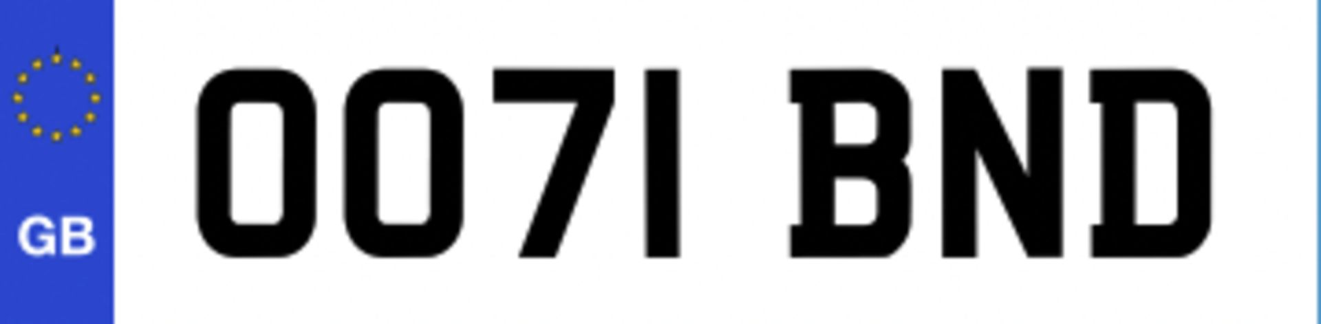 "OO71 BND" CHERISHED NUMBER PLATE - CURRENTLY ON RETENTION, CERTIFICATE EXPIRY 31.08.2031 *NO VAT*