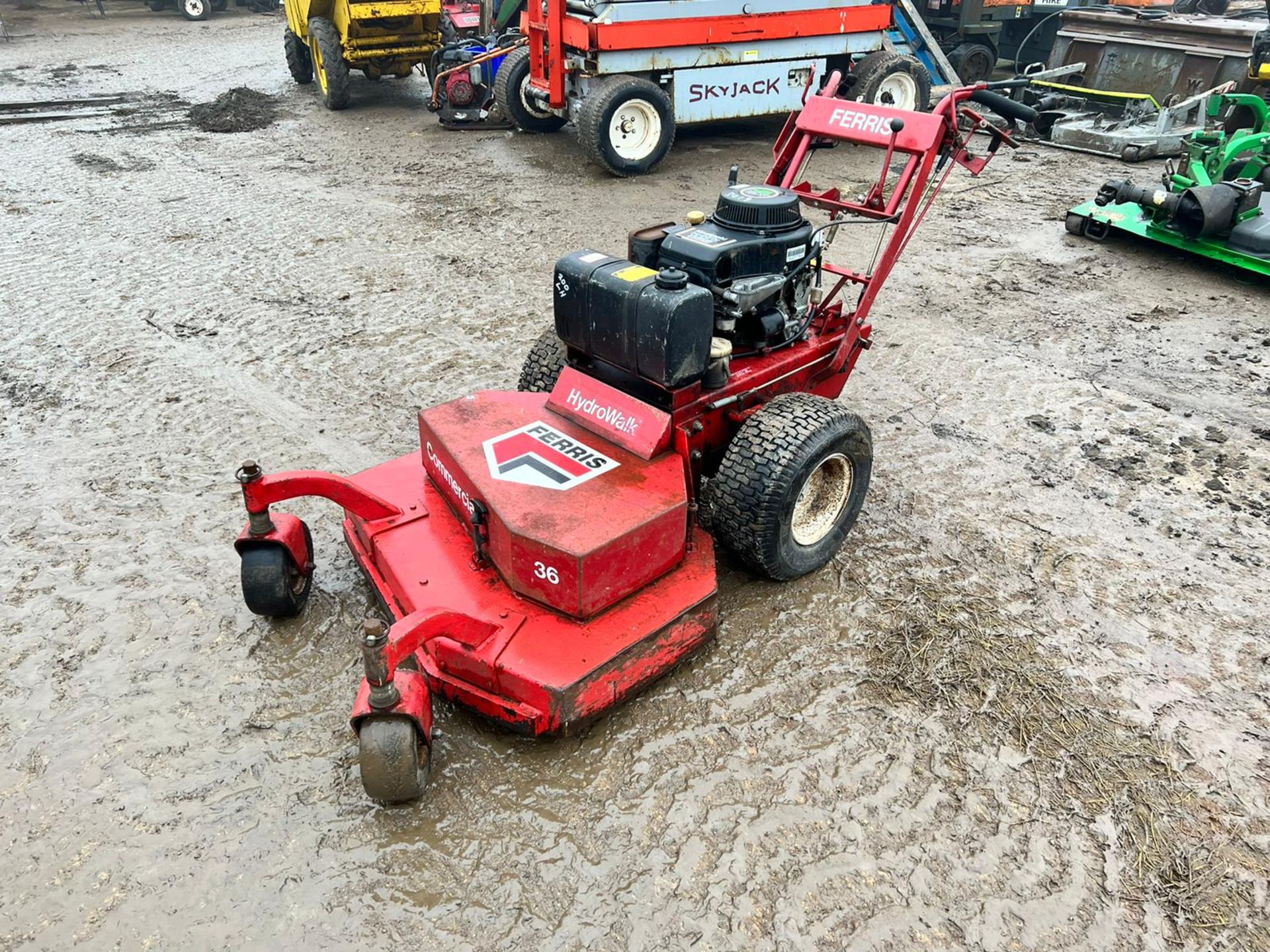 FERRIS 36" WALK BEHIND MOWER, KAWASAKI PETROL ENGINE, GOOD SOLID 36" DECK *PLUS VAT* - Image 2 of 7