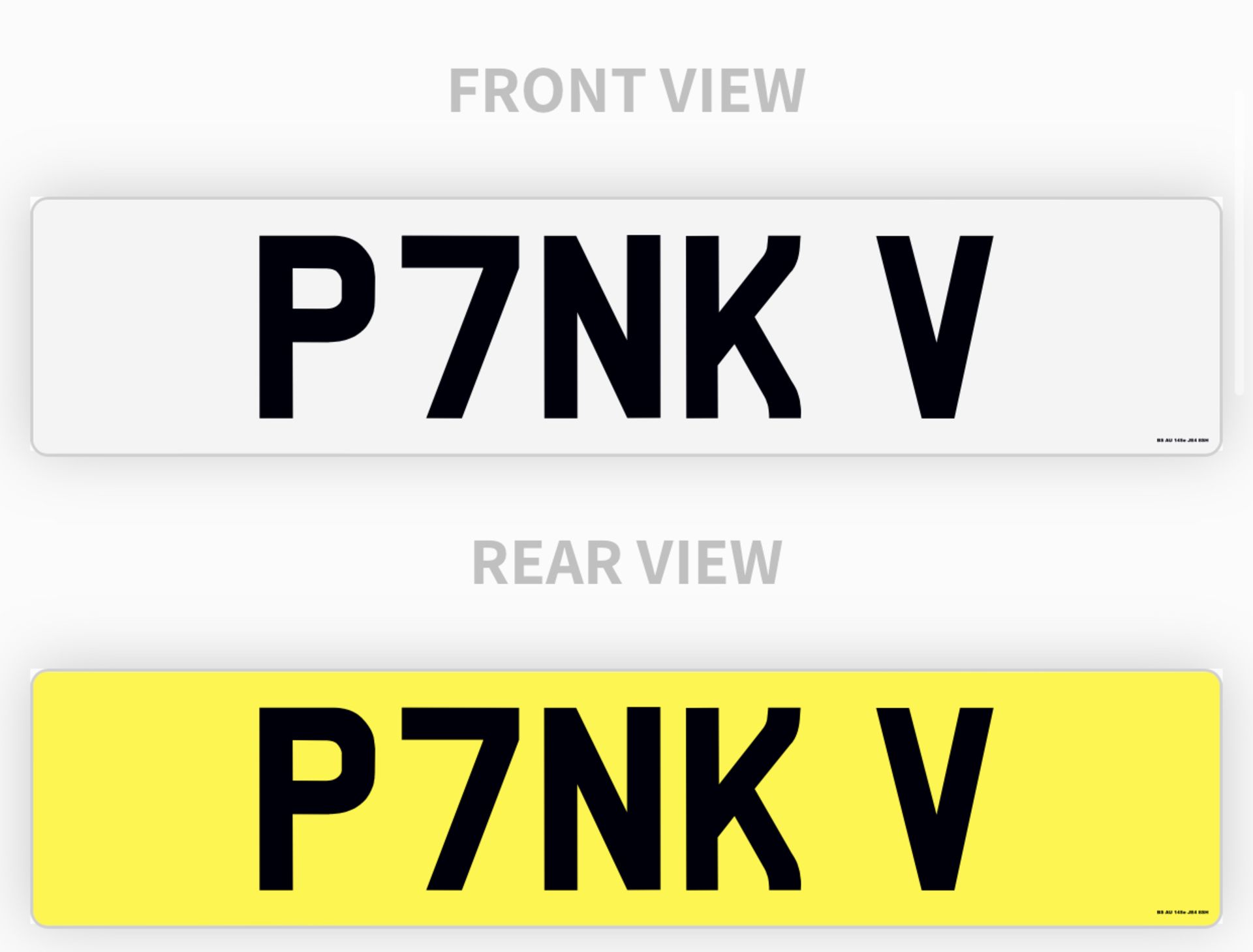 "P7NK V", 'PINK', PRIVATE NUMBER PLATE, CURRENTLY ON RETENTION *NO VAT*