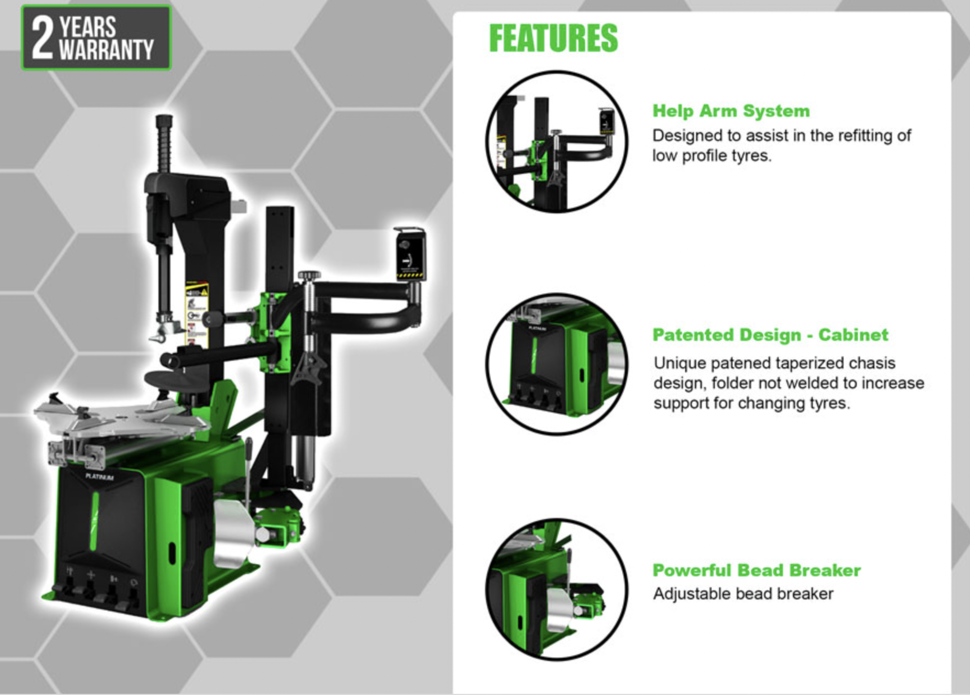 MC - NEW Platinum G22 Guarder Series Fully Automatic Tyre Changer - Image 2 of 5