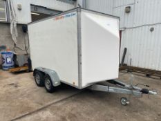 BLUELINE BOX TRAILER 12x6ft, EXCELLENT CONDITION, 10'2 PLUS 22" NOSE CONE 6ft WIDE *NO VAT*