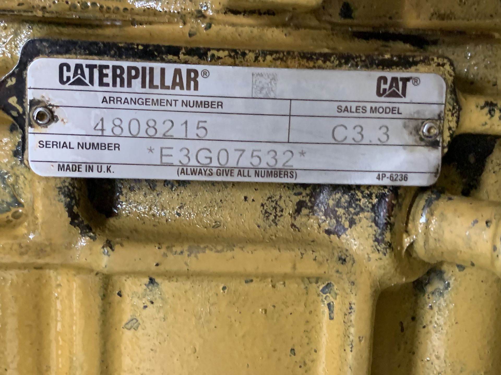 CATEPILLAR S3.3 G4 G DRIVE GENERATOR, Serial Number:*E3G07532* RESERVE REDUCED!! *PLUS VAT* - Image 19 of 19