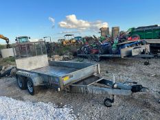 NUGENT TWIN AXEL PLANT TRAILER, 5 FOOT WIDE, 10 FOOT LONG, ALL LIGHTS WORK *NO VAT*