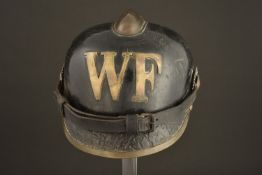 Pompier casque de pompier allemand de W.F.. City of W.F. firefighter helmet. Stadt W.F. Feuerwehr He