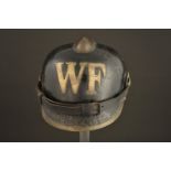Pompier casque de pompier allemand de W.F.. City of W.F. firefighter helmet. Stadt W.F. Feuerwehr He