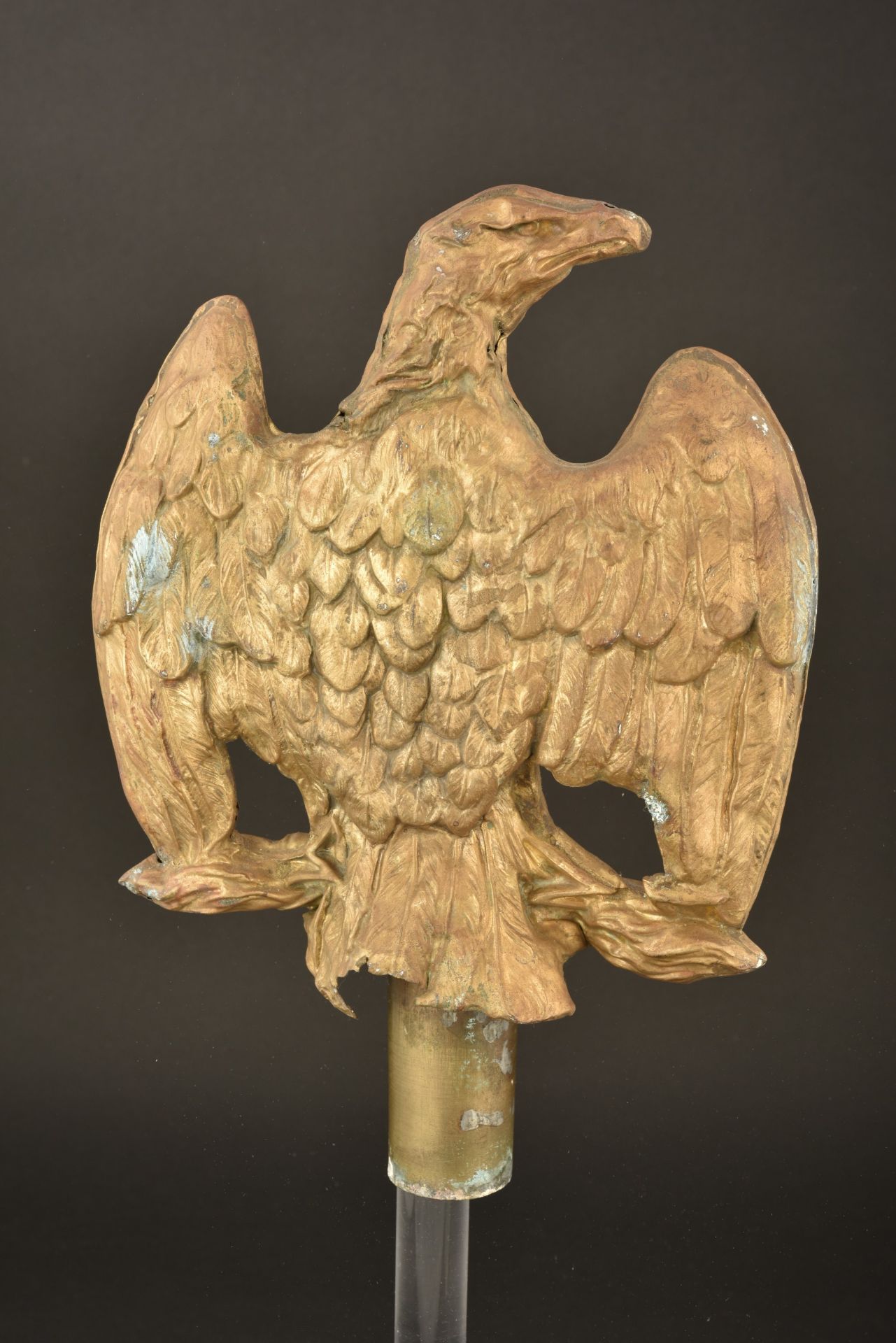 Aigle de drapeau de pavoisement français Second Empire. French 2nd Empire flag pole top eagle. Franz - Image 2 of 3