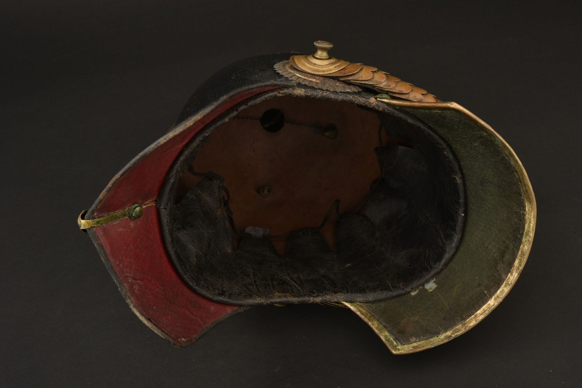 Casque a pointe d officier prussien 1842. Early prussian officer spiked helmet pattern 1842. Offizie - Image 4 of 4