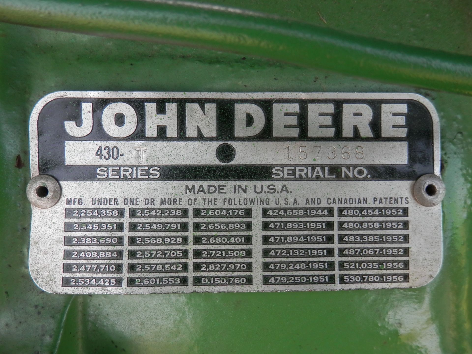 JOHN DEERE 430 TRACTOR, SN 157368 - Image 13 of 13