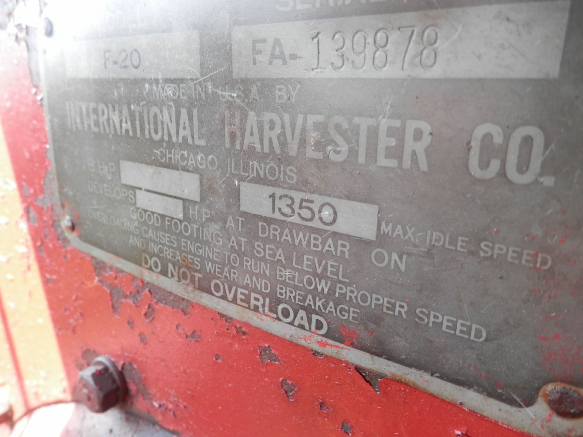 INTERNATIONAL HARVESTER F-20 TRACTOR - Image 8 of 10