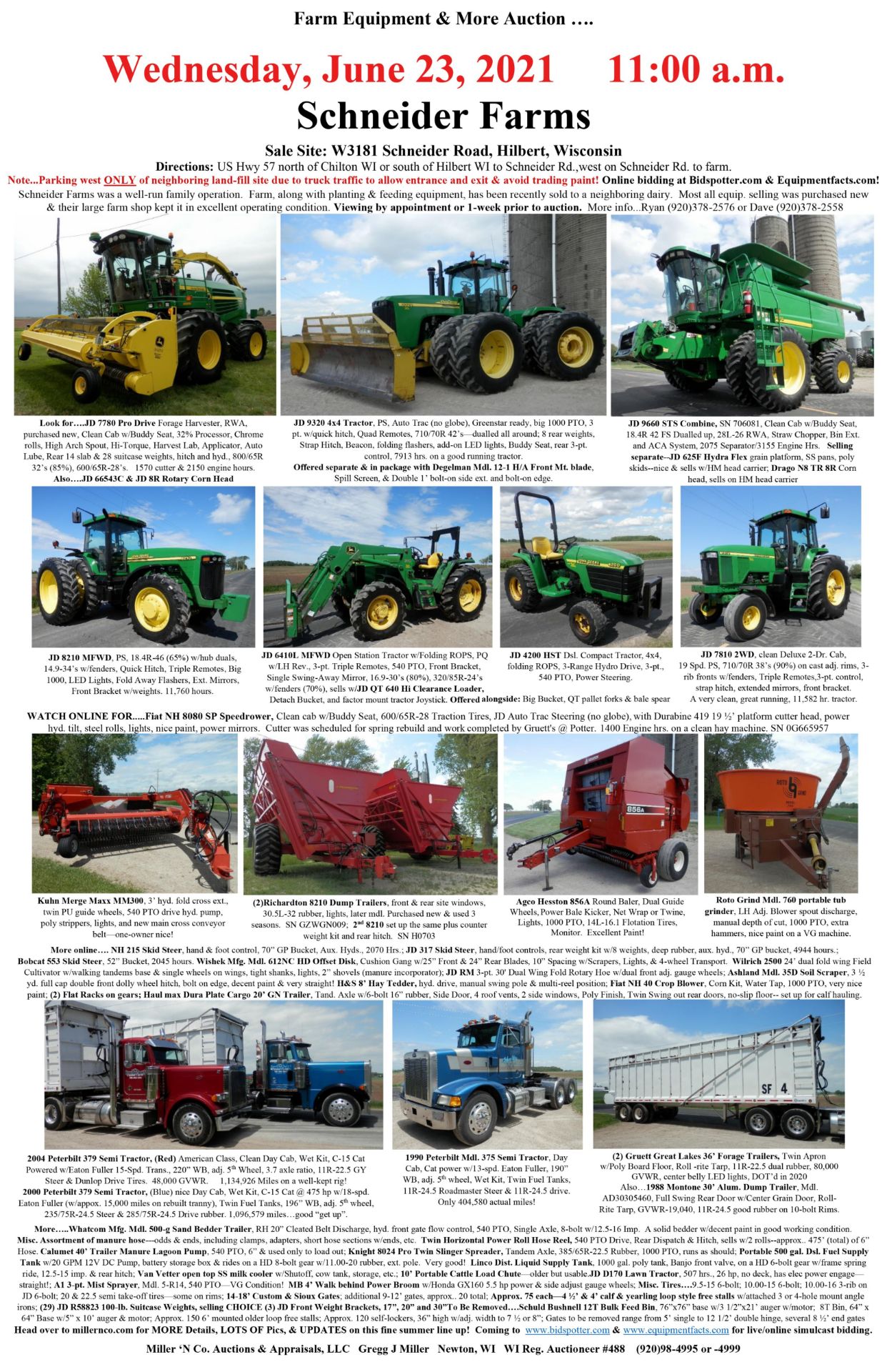 JD Pro Drive 7780 SP Harvestor, JD 9660 Combine, JD Tractors, & More!