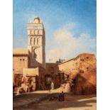 Charles-Théodore FRERE (Paris 1814 - Paris 1888)Autour de la mosquéeHuile sur toile d'origine 35,5 x
