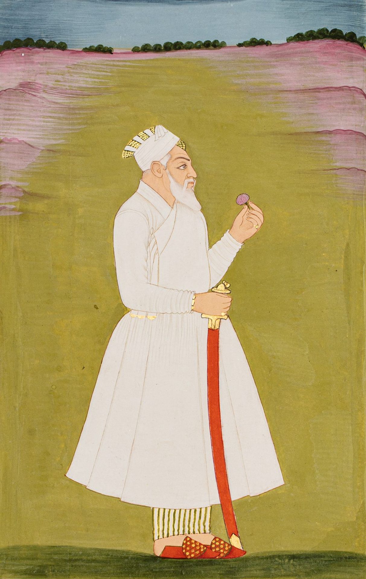 Portrait probable de Nizam al-Mulk (1671 – 1748)Inde, Deccan, Première moitié du XVIIIe - Image 3 of 5