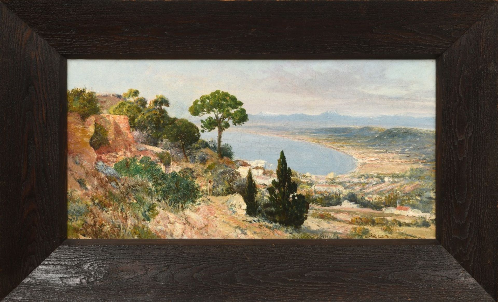 Maxime NOIRE (Guinglange 1861 - Alger 1927)La baie MustaphaHuile sur toile d'origine 53 x 106 cm - Image 2 of 3
