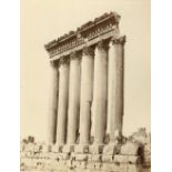 Baalbek, LibanVue générale du site : temple de Jupiter, sanctuaire de Bacchus, c. 1870 6 tirages