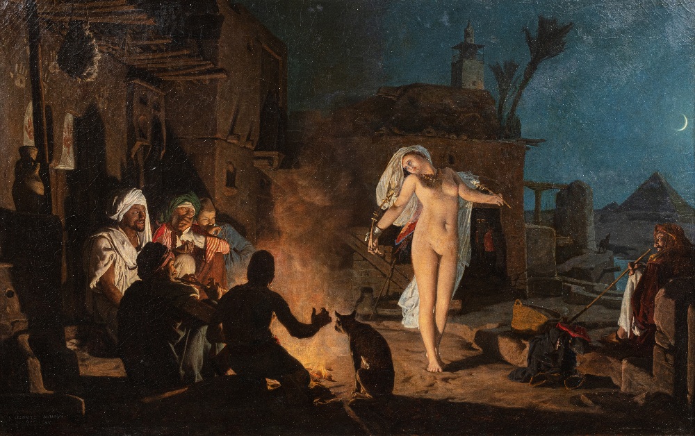 Attribué à Jean-Jules-Antoine LECOMTE de NOUY (1842 - 1923)La danseuse FellahHuile sur toile 58 x 90