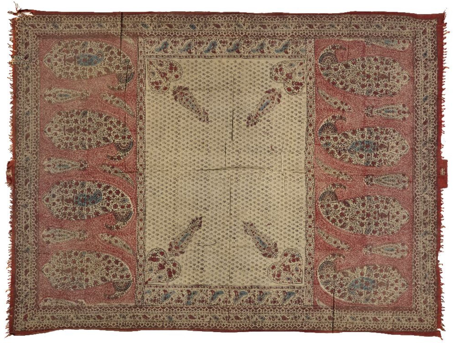 Tenture aux botehsIran, XIXe siècleTenture en coton à motifs imprimés à la main, à décor composé d'