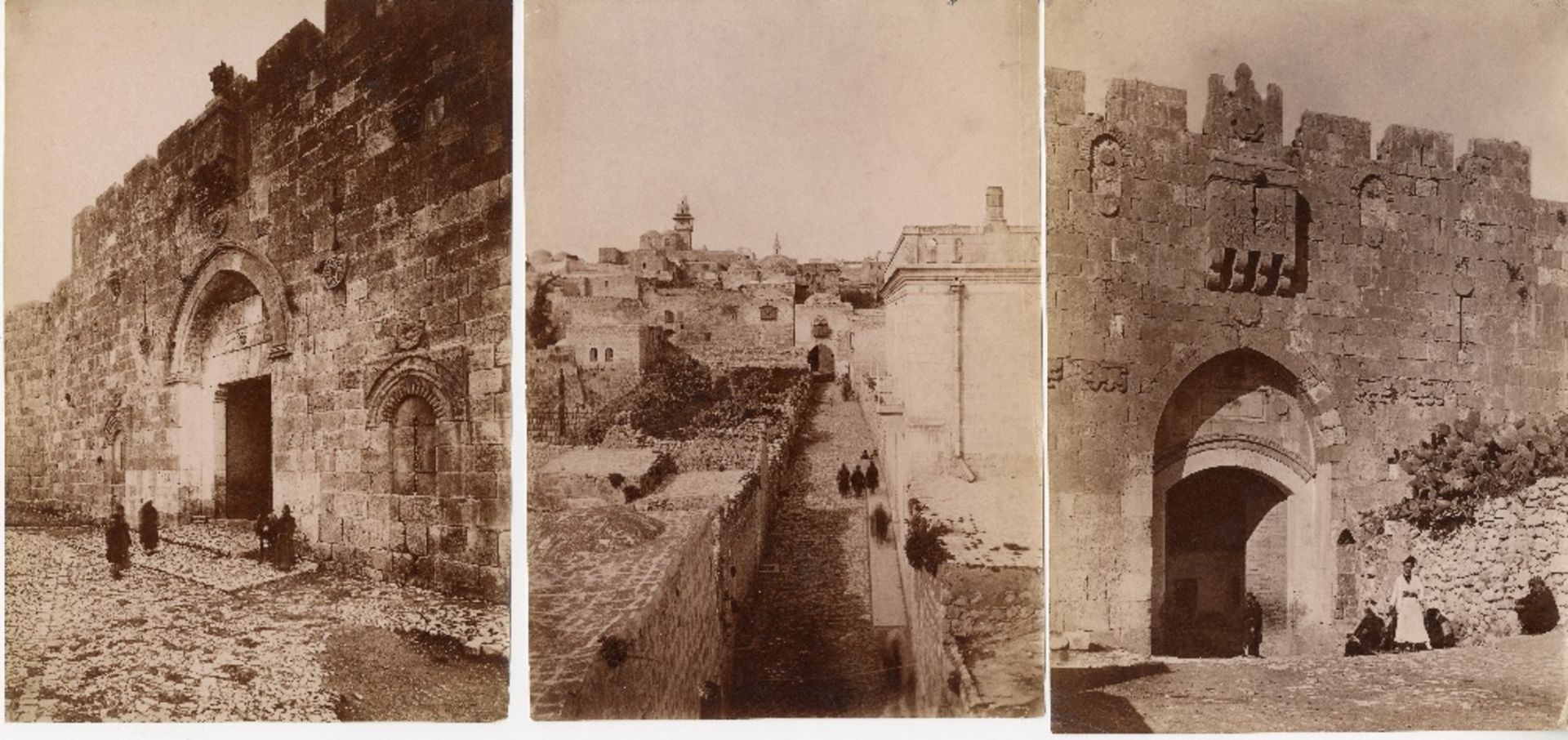 JérusalemLes murailles Nord-Est, Porte de Saint-Etienne, Porte Doré, rue, tombeaux d'Absalom ... - Image 2 of 5