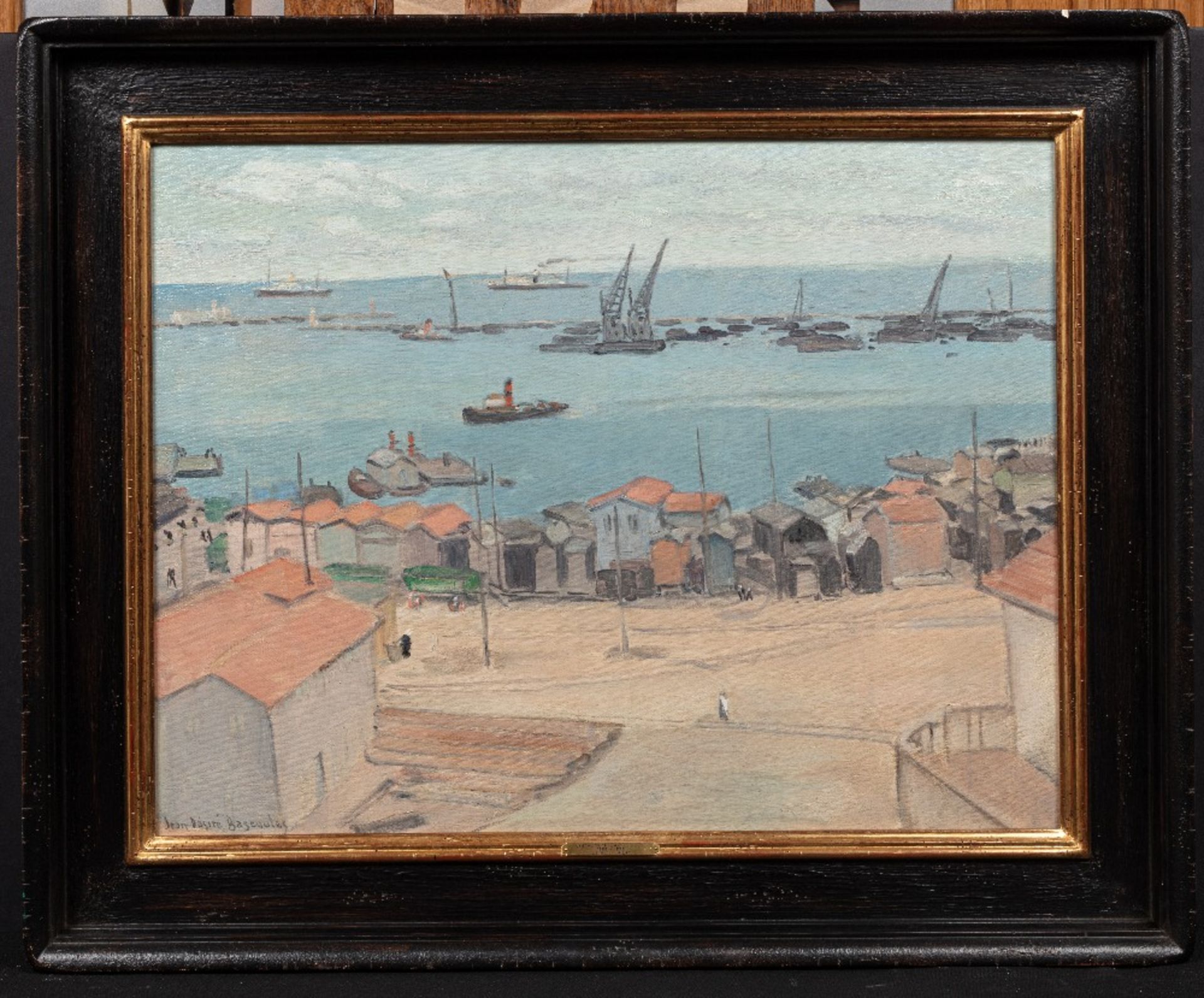 Jean Desiré BASCOULES (Perpignan 1886-Montpellier 1976)Le port d'AlgerHuile sur toile d'origine 50,5 - Image 2 of 3
