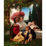Louis DEVEDEUX (Clermond-Ferrand 1820 - Paris 1874)La princesse et ses enfantsHuile sur toile 65 x