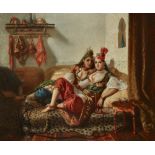 Benjamin ROUBAUD (Roquevaire 1811 - Alger 1847)Deux Orientales à AlgerHuile sur toile 46 x 56 cm
