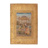 Jahangir et Qutb ad-Din Khan Koka à LahoreInde, vers 1800Gouache rehaussée d'or sur papier