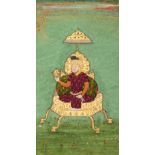 Timur trônantInde moghole, début du XVIIIe siècleGouache rehaussée d'or sur papier contrecollée