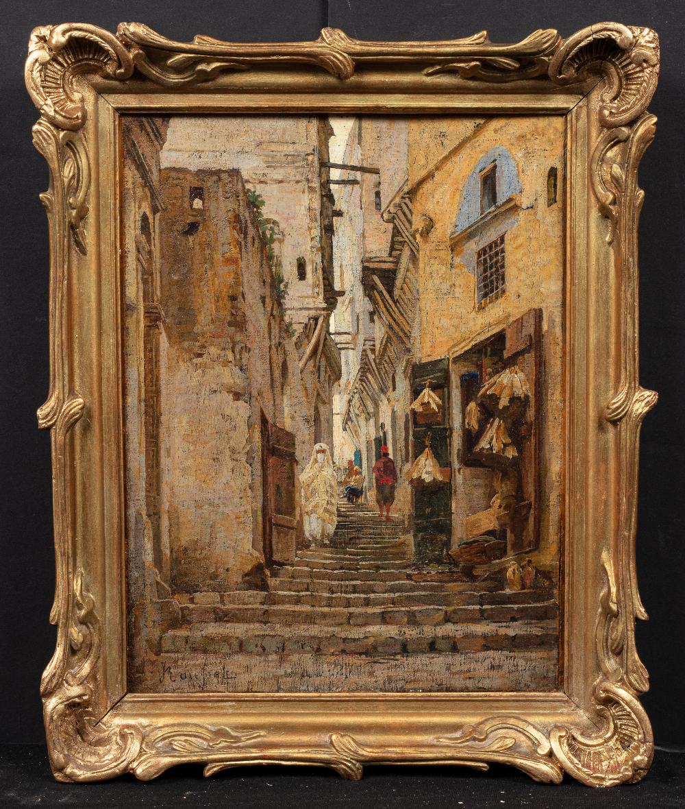 Jules ROUSSET (Aillant sur Milleron 1840 -? 1921)Dans la Casbah d'AlgerHuile sur toile marouflée sur - Image 3 of 3
