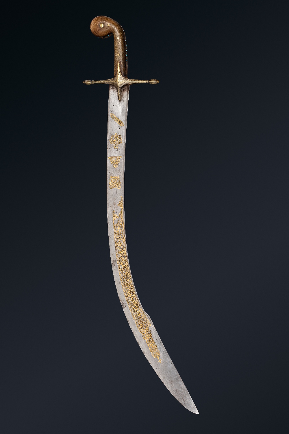 Pala ottomanTurquie, début du XIXème siècleSabre à large lame courbe et contre-tranchant, décorée - Image 4 of 4
