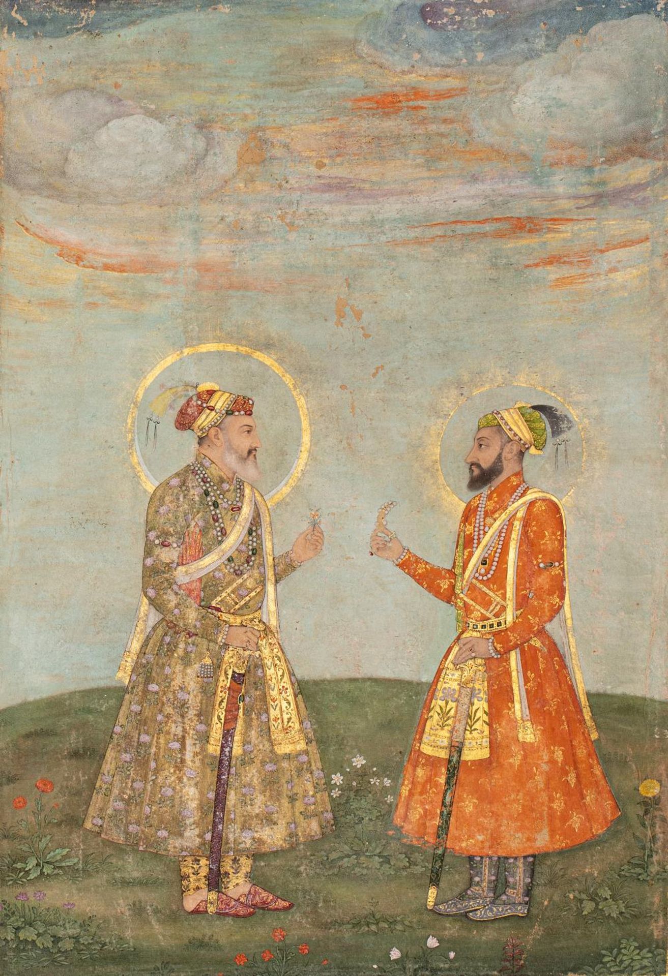 Double portrait de Shah Jahan et Aurengzeb-AlamguirDouble portrait de Shah Jahan (r.1628-1658) et - Image 3 of 8
