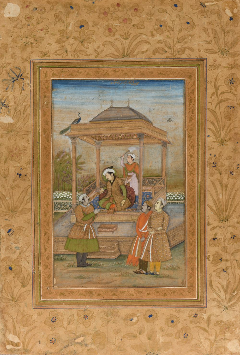 Jahangir et Qutb ad-Din Khan Koka à LahoreInde, vers 1800Gouache rehaussée d'or sur papier - Image 6 of 6