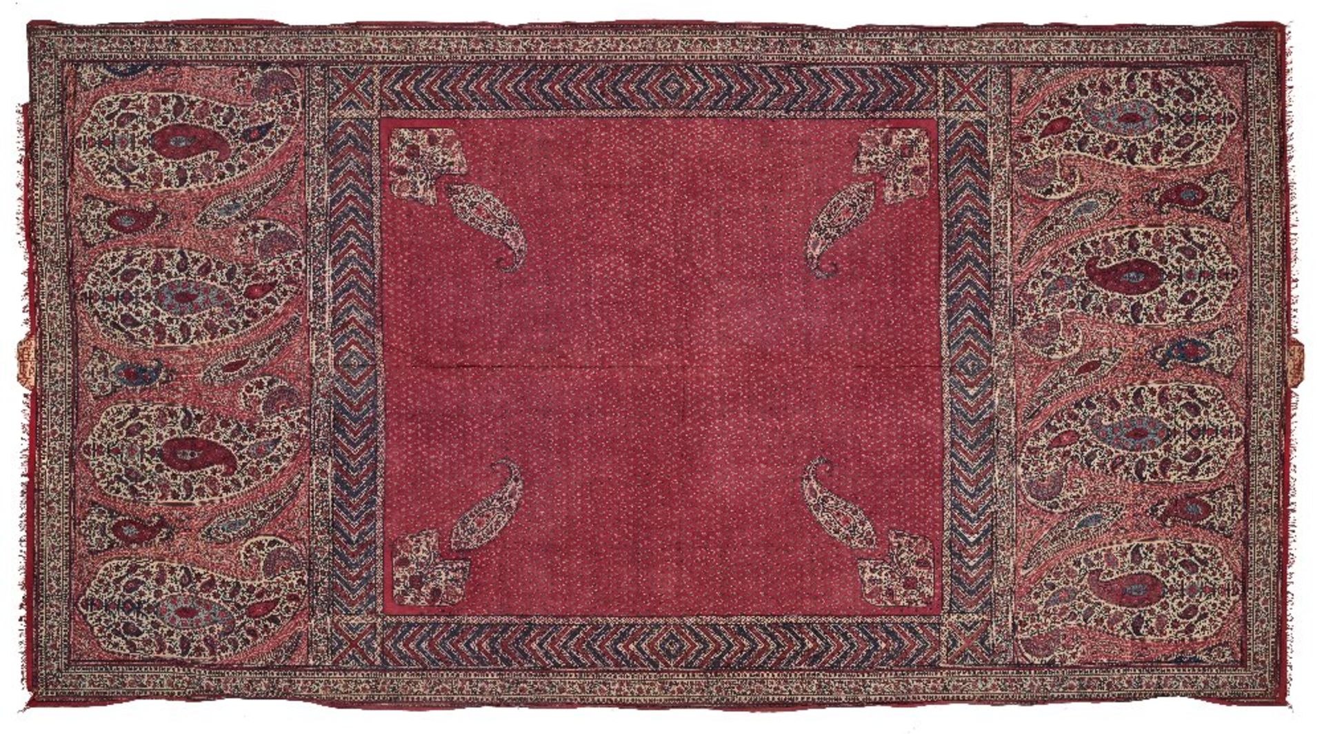 KalamkarIran, XIXe siècleTenture en coton en vive polychromie, à motifs imprimés à la main, au décor