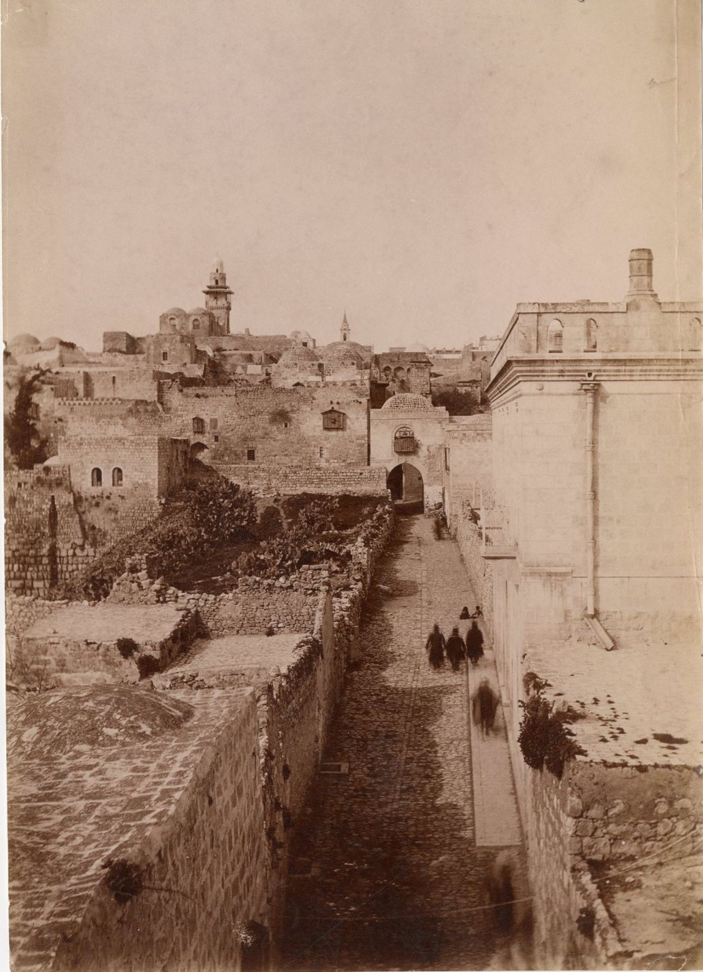 JérusalemLes murailles Nord-Est, Porte de Saint-Etienne, Porte Doré, rue, tombeaux d'Absalom ...