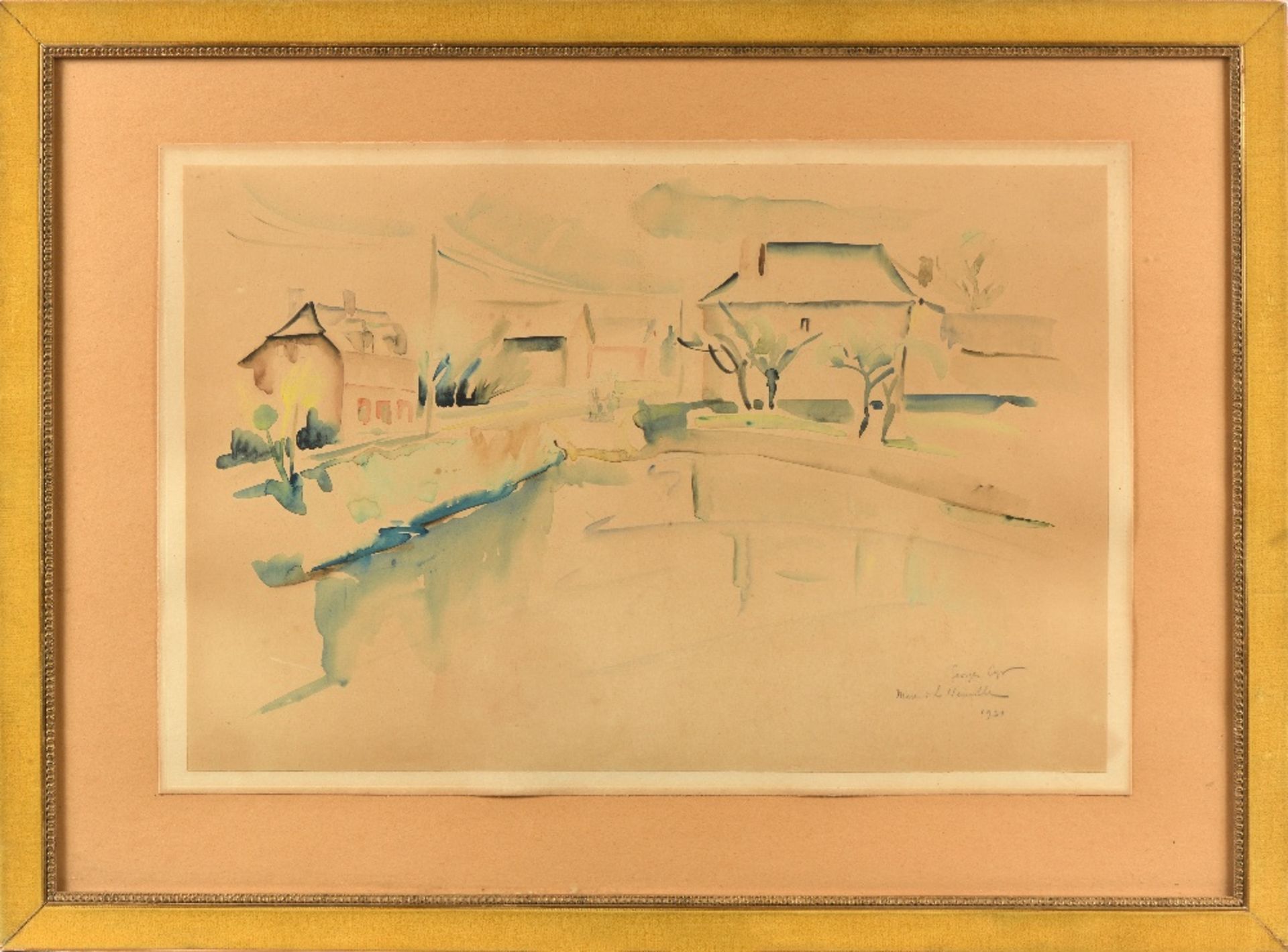 Georges CYR (Montgeron 1880 - Beyrouth 1964)Mare à La Neuville, 1931Aquarelle sur papier 32 x 48,5 - Image 2 of 3