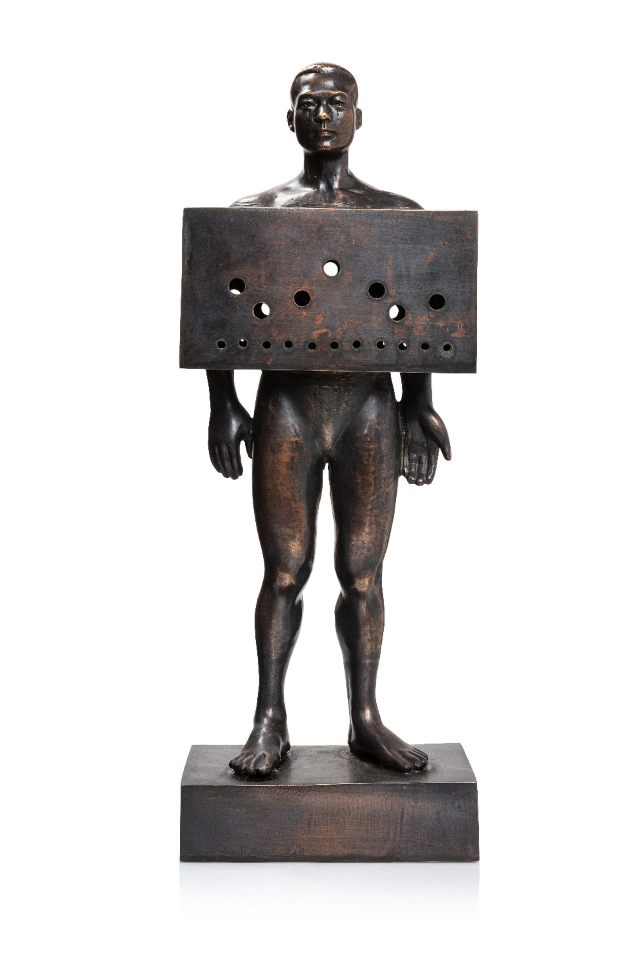 Godratollah AGHELI (Iran 1961)The peculiar of creatures, 2019Bronze patiné 52 x 19 x 10 cm Edition