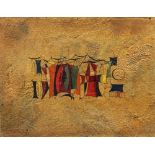Khaled Al-Rahhal (Bagdad 1926-1987)Danse arabe (Dabkeh El Arabi), 1960Huile sur isorel 49 x 64,5