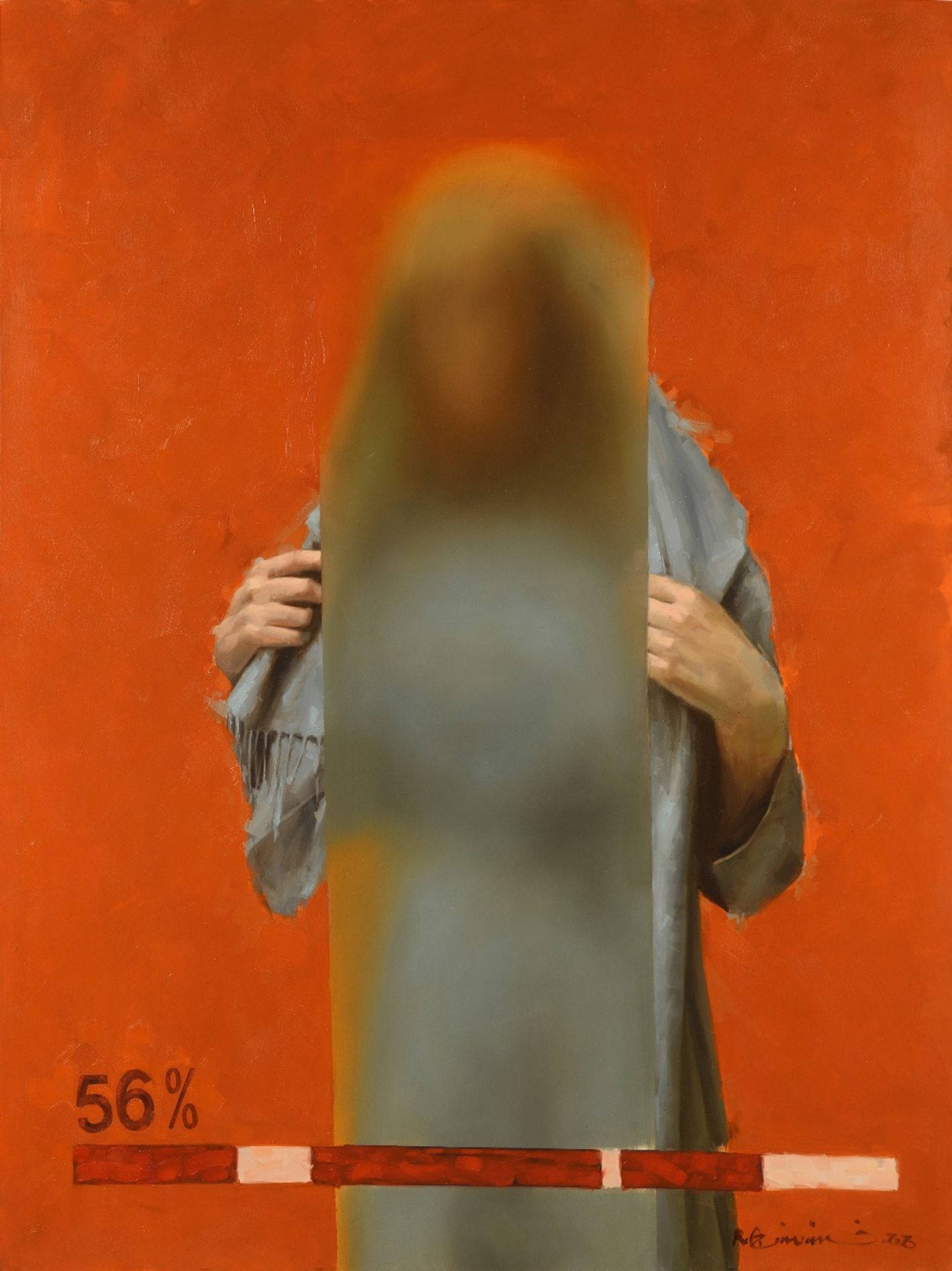Reza AZIMIAN (Iran 1977)Sans titre, de la série The Download, 2009Huile sur toile 160,5 x 120 cm