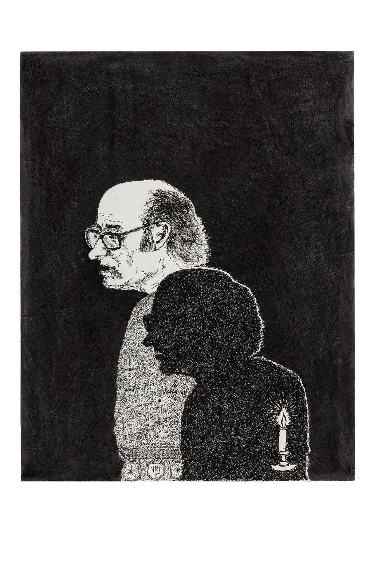 Ardeshir MOHASSESS (Rasht 1938 - New York 2008)Autoportrait, 1984Feutre et encre sur papier 31,5 x